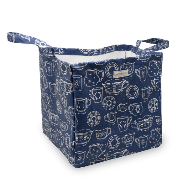 Acrylic Coated Laundry Bag Cup Saucer Navy Thabisa