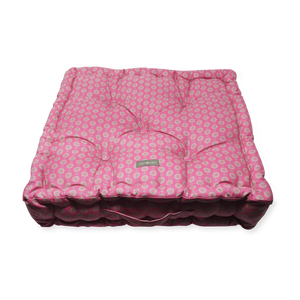 Acrylic Coated Floor Cushion - Geo Pink Flambé