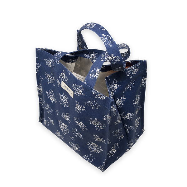 Tall Acrylic Coated Lunch Bag English Rose Navy Thabisa