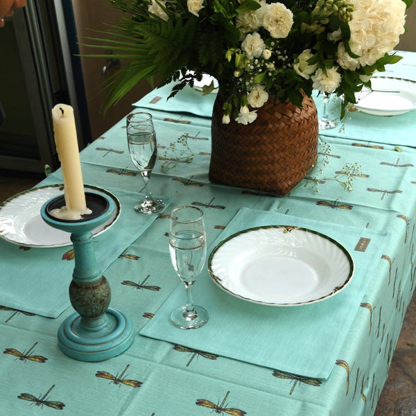 Acrylic Coated Table cloth - Akitsu - Celeste