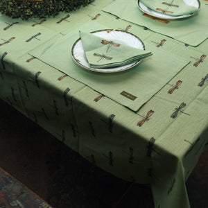 Dining Set - Akitsu - Seafoam - Acrylic Coated Table Cloth, 6 Place mats, Napkins ( Set of 6) (Copy)