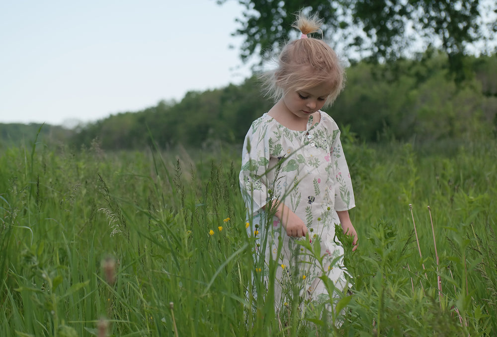 Image of a small girl wearing swedish flora top