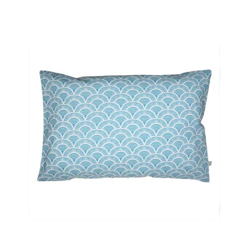 Handprinted Junior Cushion (Kid’s pillow) – Art Deco - Blue