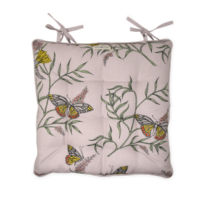 Chair Pad with Ties - Buddleia- Orchid Hush