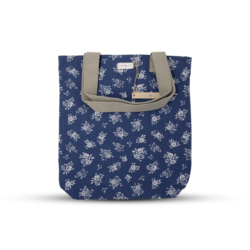 Canvas Tote - English Rose - Navy