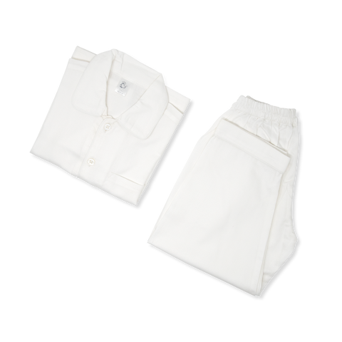 Classic Pyjamas Set - Satin Deluxe - White