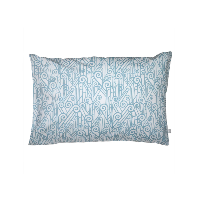 Handprinted Junior Cushion (Kid’s pillow) – Vintage Spiral - Blue