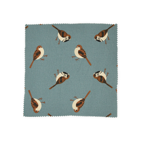 Fabric By the Metre - Sparrows - Cameo Blue