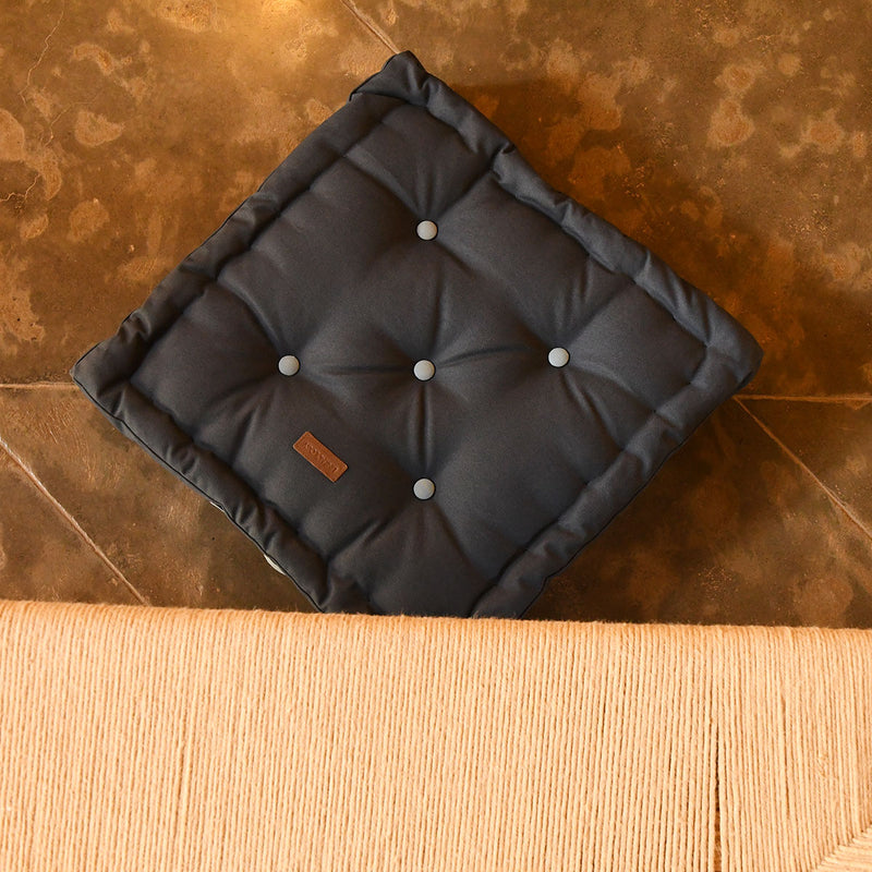 Acrylic Coated Floor Cushion - Kyoko - Slate Bue