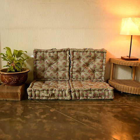 Acrylic Coated Floor Cushion - Vintage Rose