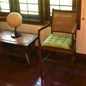 Chair Pad with Ties - Geo Lime