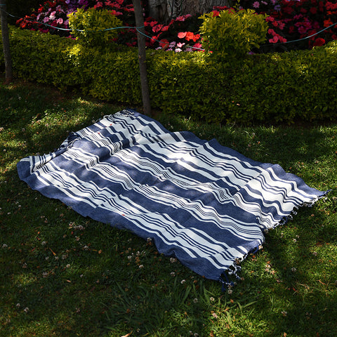 Hammam Towel - Stripes - Indigo