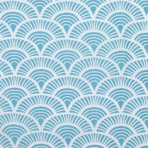 Handprinted Junior Cushion (Kid’s pillow) – Art Deco - Blue