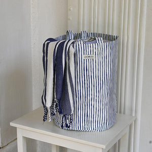 Acrylic Coated Cylindrical Laundry Bag - India Ink - Egg Shell