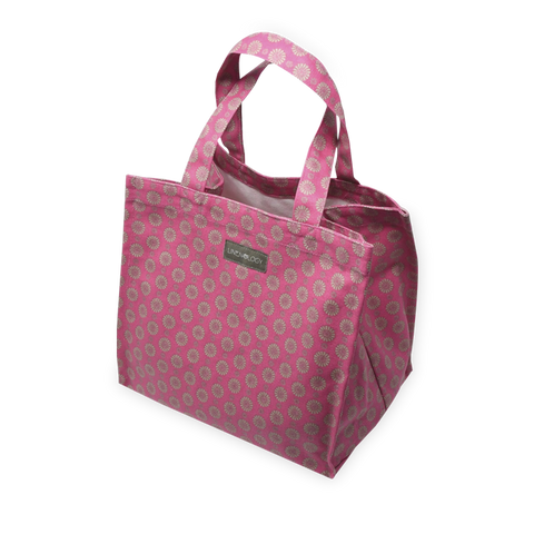 Tall Acrylic Coated Lunch Bag - Geo Pink Flambé