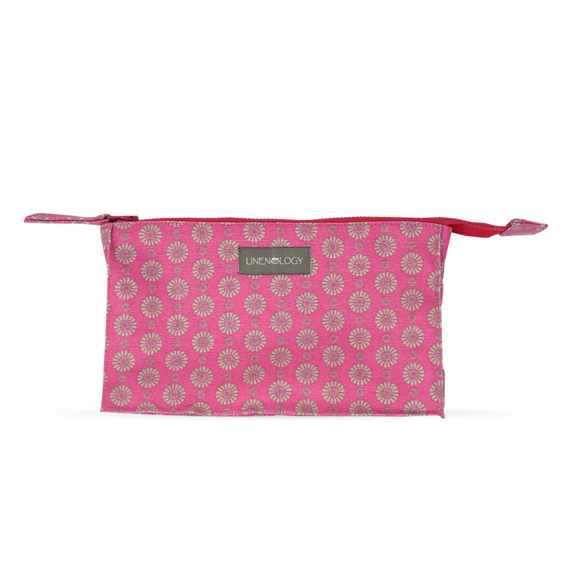 Combo -Wash Bag Tall & Makeup Bag Big - Geo Pink Flambé