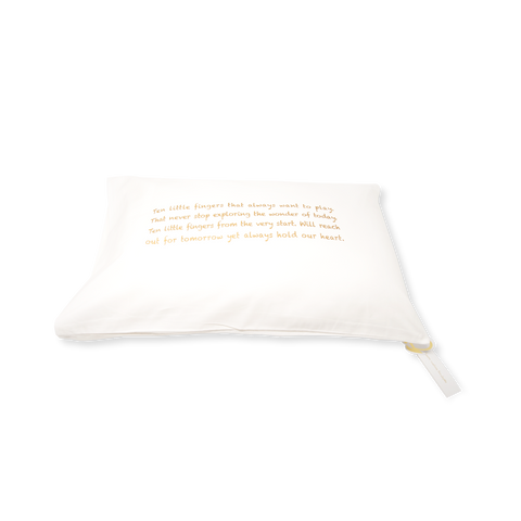 Handprinted Junior Cushion (Kid’s pillow) – Baby Poem - Gold