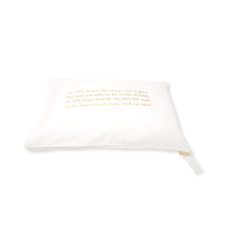 Handprinted Junior Cushion (Kid’s pillow) – Baby Poem - Gold