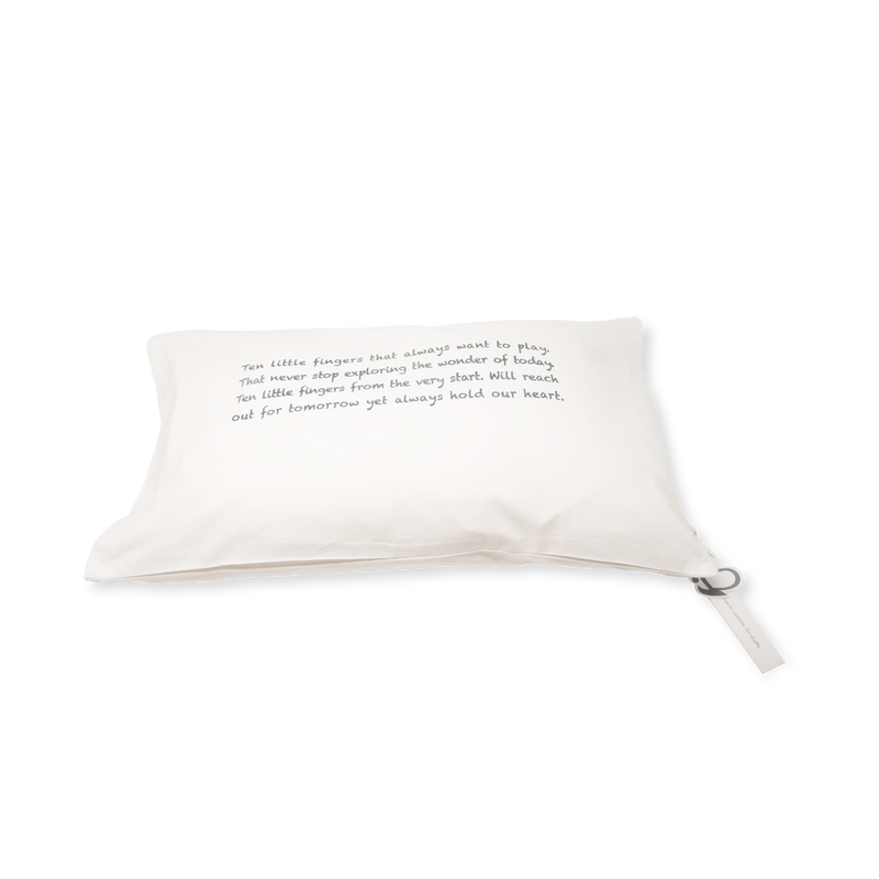 Handprinted Junior Cushion (Kid’s pillow) – Baby Poem - Grey