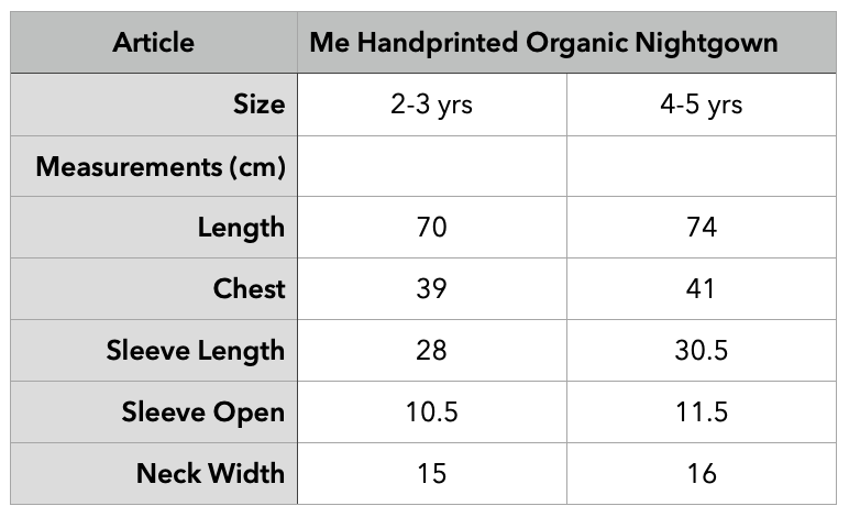 Handprinted Organic Nightgown - Art Deco - Blue