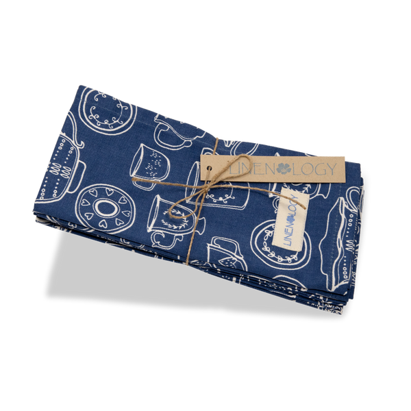 Napkins - Cup & Saucer - Navy