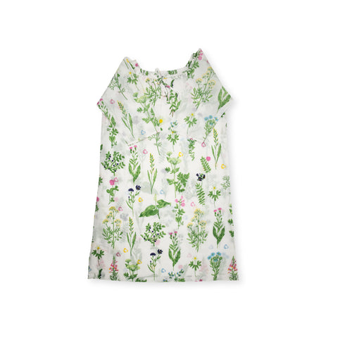 Handprinted Organic Nightgown - Swedish Flora