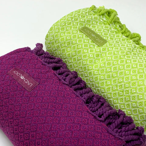 Set of 2 Partridge Eye Towels - Lime Love, Purple Passion