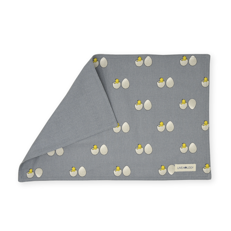 Double sided Place mats - Chick & Egg - Blue Fog
