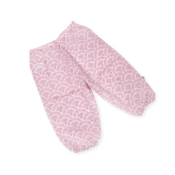 Handprinted  Organic Voile Pants - Art Deco - Pink