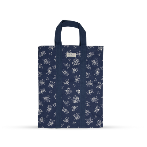 Shopping Bag with Webbing Handle - English Rose - Navy