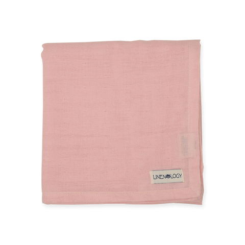 Muslin Swaddles - White & Pink