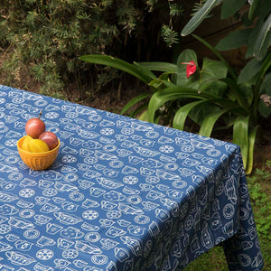 Table Cloth - Cup & Saucer - Navy