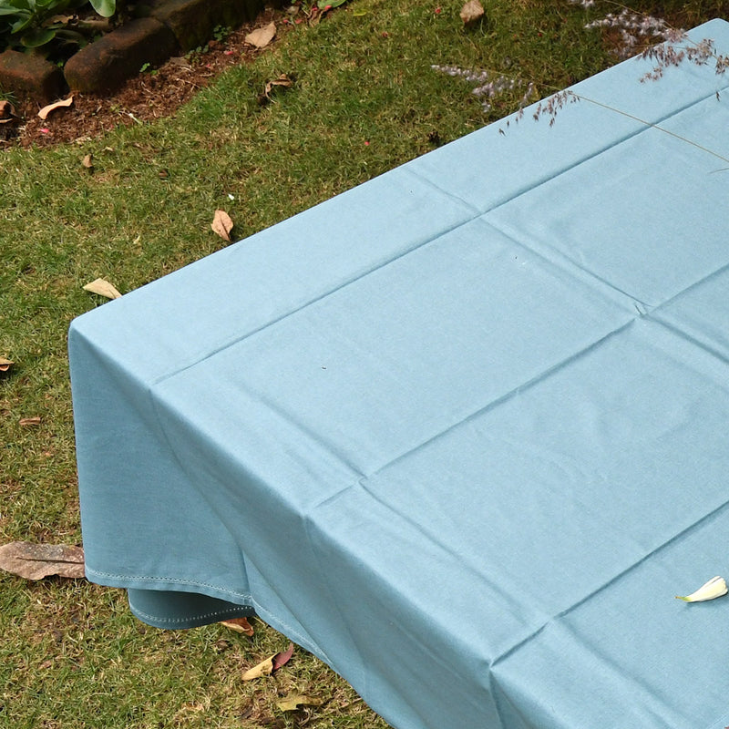 Acrylic Coated Table Cloth - Sparrows - Cameo Blue - Solid
