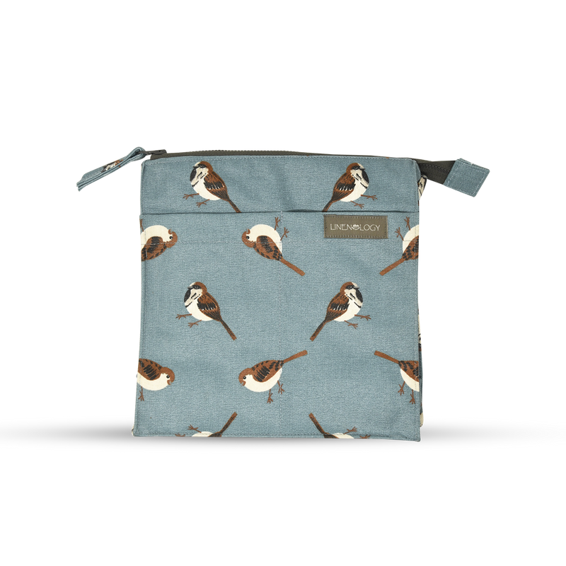 Wash Bag Tall - Sparrows - Cameo Blue
