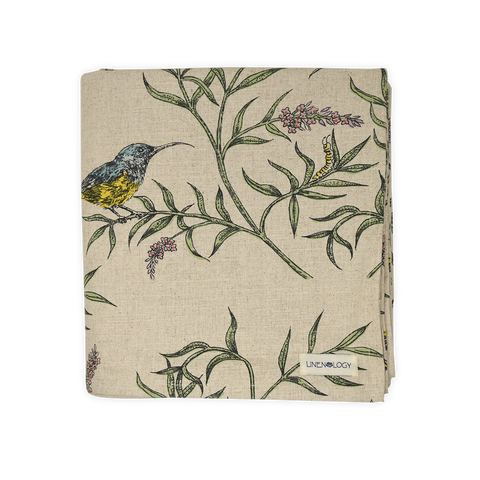 Acrylic Coated Table cloth - Buddleia- Natural