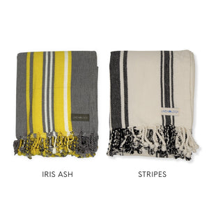 Set of 2 Hammam Towels - Iris Ash, Stripes